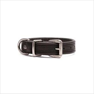 Pl Es Leather Plain Collar Black Md 45cm