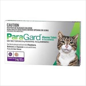 Paragard Allwormer Cat 0-5 Kgs 4 Tab
